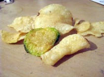 green potatoe chips